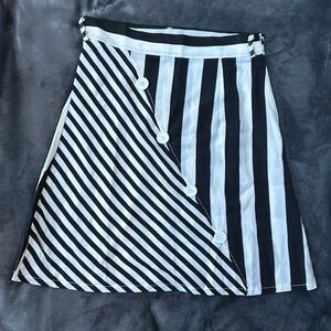 Black and white striped asymmetrical skirt Beetlejuice Halloween